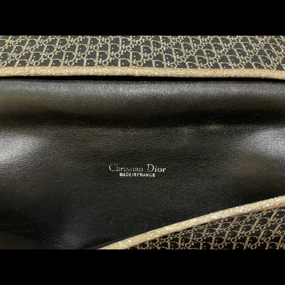 Vintage Christian Dior 1970’s Clutch Evening Blue & Gold - Picture 6 of 9